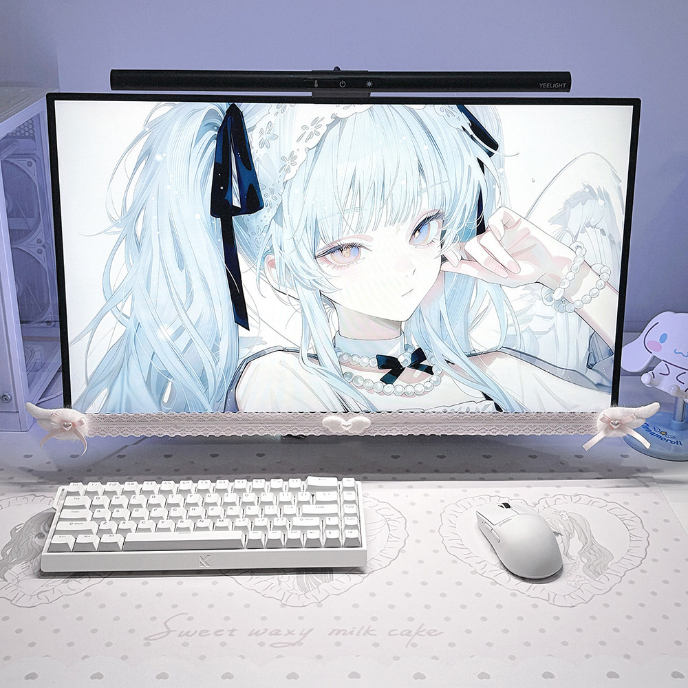 New Screen Decor White Lace Mo - Setup Desk Monitor 评论和价格